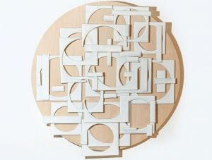 | trama cuadrados 2014 – vidrio sobre madera [1.0 diam ]